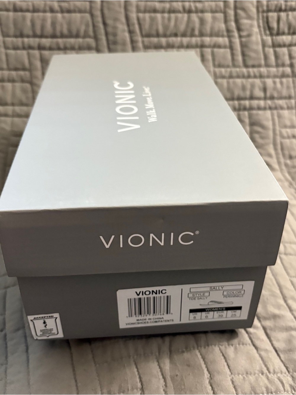 Vionic Tide Sally Leather Blue Flip Flop Sandals Shoes Women US 8 Orthotic New - Picture 9 of 13
